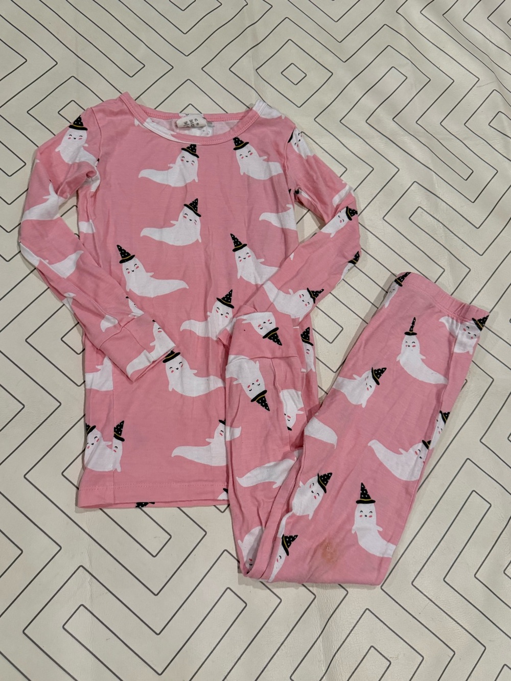 Spearmint Love Pink Ghost Pajama Set